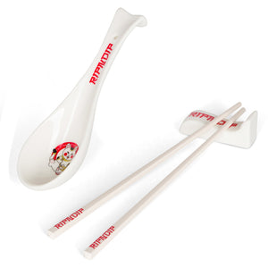 RIPNDIP LUCKY NERM CHOPSTICK AND SPOON SET-WHITE