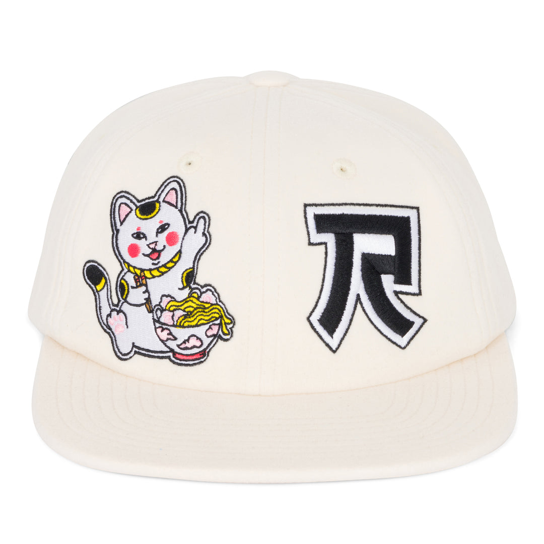 RIPNDIP LUCKY NERM WOOL STRAPBACK-CREAM