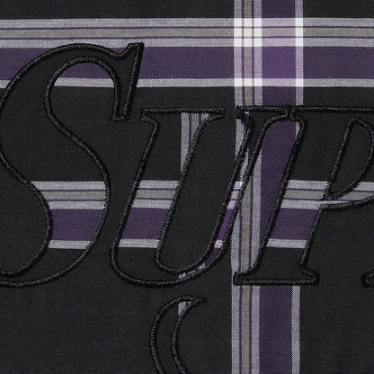 SUPREME LIGHTWEIGHT PLAID SSSHIRT-BLACK