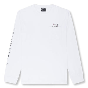 RIPNDIP LORD NERMAL POCKET L/S-WHITE