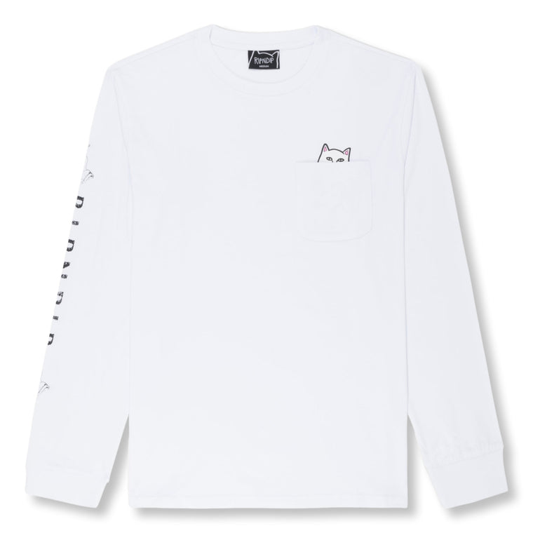 RIPNDIP LORD NERMAL POCKET L/S-WHITE