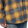 MADNESS JAZZ-NEP DISTRESSED FLANNEL BD SHIRT (MADE IN JAPAN)-GOLDEN ORANGE