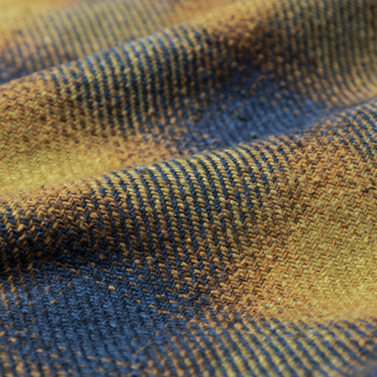 MADNESS JAZZ-NEP DISTRESSED FLANNEL BD SHIRT (MADE IN JAPAN)-GOLDEN ORANGE