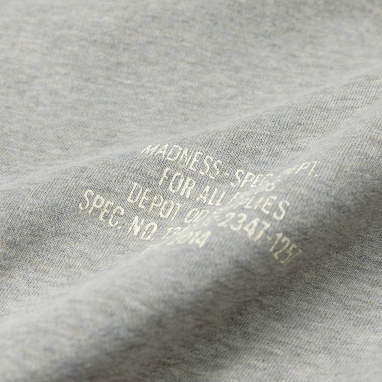 MADNESS MIL-TYPE CREW SWEATER-HEATHER GREY