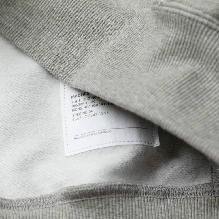 MADNESS MIL-TYPE CREW SWEATER-HEATHER GREY