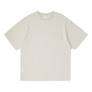 MADNESS OVERSIZE ESSENTIAL PIQUE POCKET TEE-CREAM