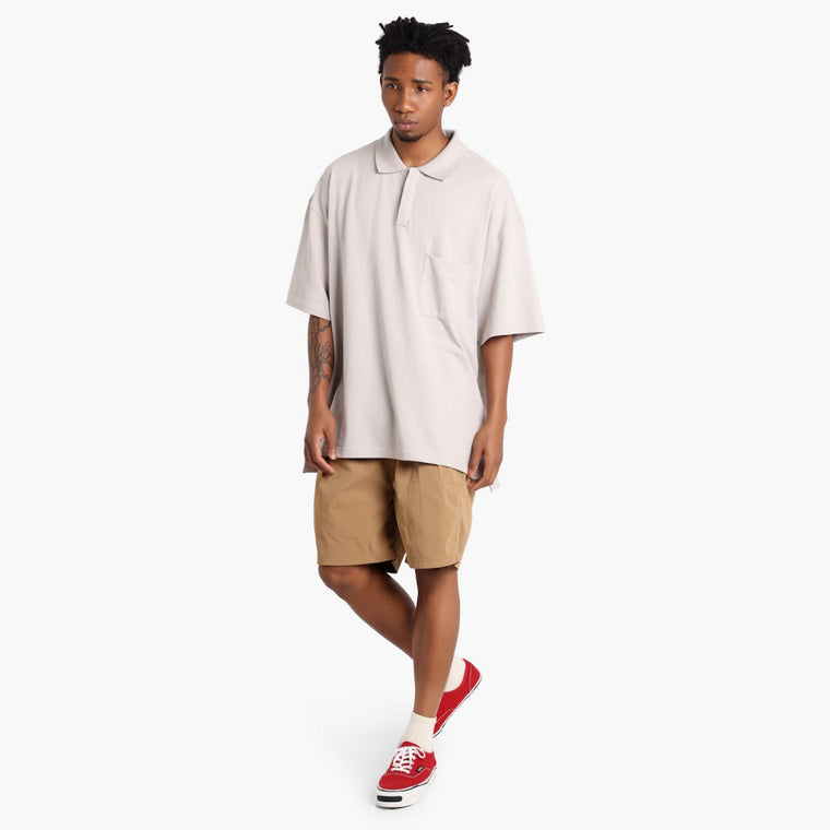 MADNESS POLYESTER CHINO SHORTS-KHAKI