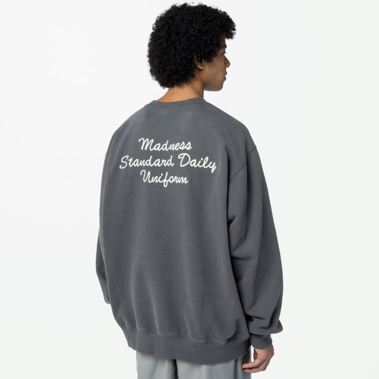 MADNESS VERSATILE FADED CREW SWEATER-RAPHITE