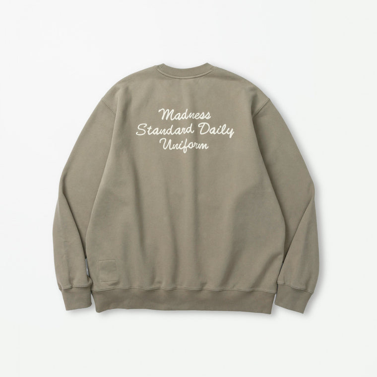 MADNESS VERSATILE FADED CREW SWEATER-DUSTY OLIVE
