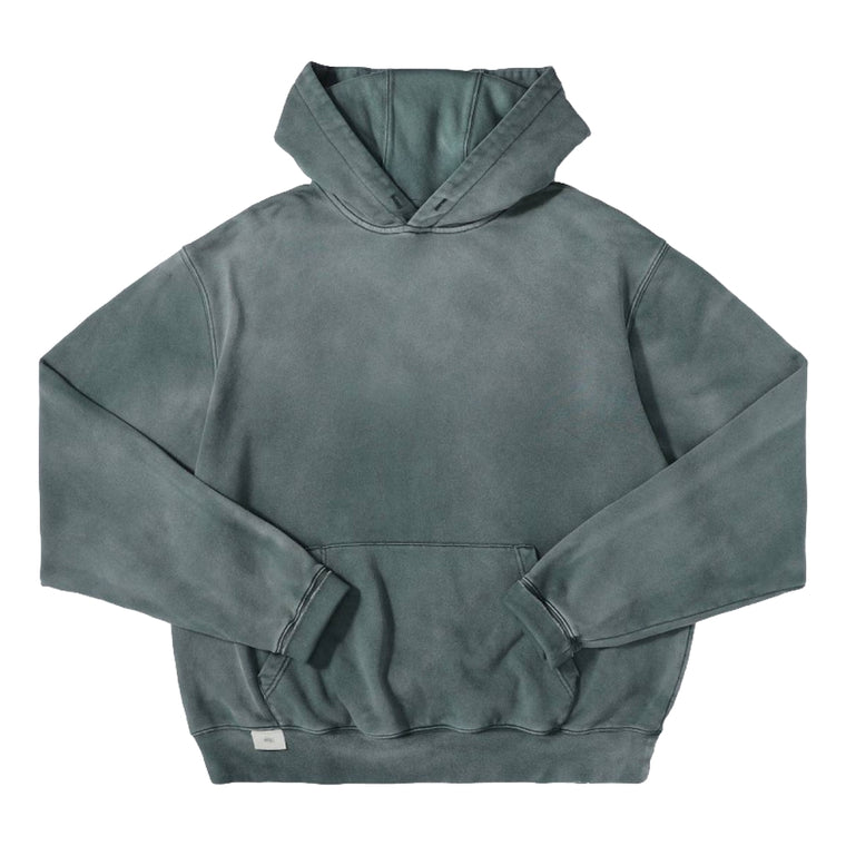 MADNESS MADNESS VINTAGE DISTRESSED HOODIE-TEAL GREEN