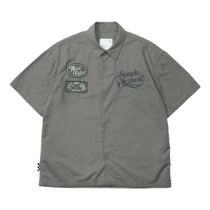 MADNESS MADRIDER FABRIC PATCHED RACING SHIRT-GREY