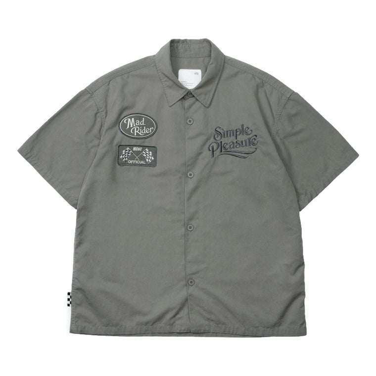 MADNESS MADRIDER FABRIC PATCHED RACING SHIRT-GREY