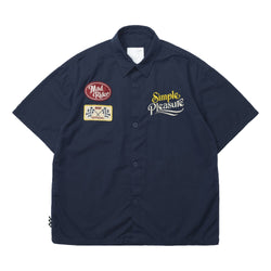 MADNESS MADRIDER FABRIC PATCHED RACING SHIRT-NAVY