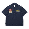 MADNESS MADRIDER FABRIC PATCHED RACING SHIRT-NAVY
