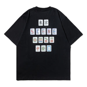 SCENE BY ICE FIRE MAHJONG TEE-BLACK