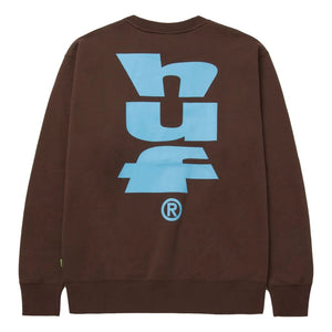 HUF MEGABLAST CREWNECK-CHOCOLATE