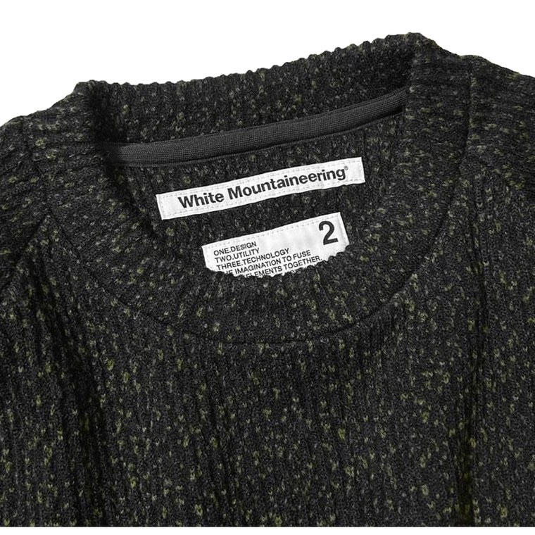 WHITE MOUNTAINEERING MELANGE WIDE RAGLAN PULLOVER-BLACK