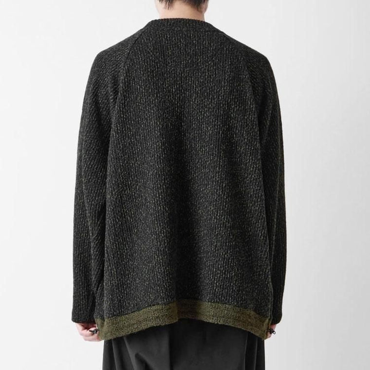 WHITE MOUNTAINEERING MELANGE WIDE RAGLAN PULLOVER-BLACK