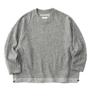 WHITE MOUNTAINEERING MELANGE WIDE RAGLAN PULLOVER-GREY