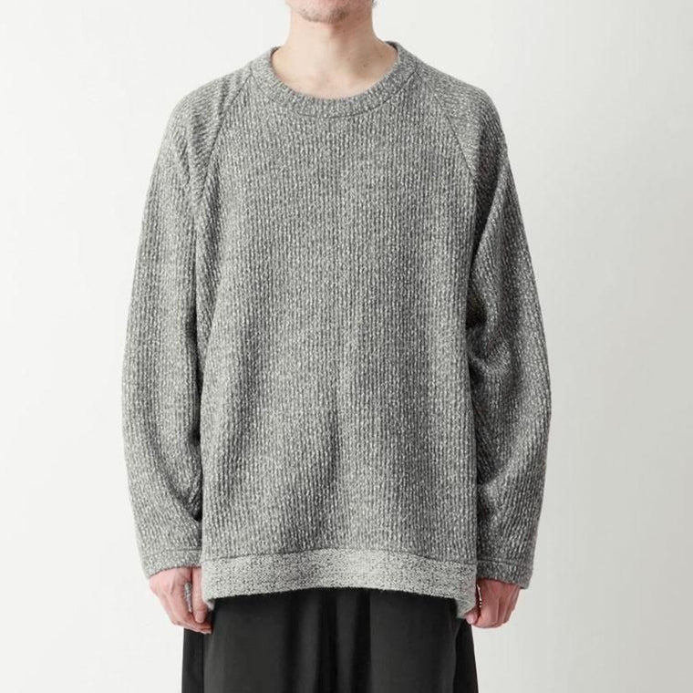 WHITE MOUNTAINEERING MELANGE WIDE RAGLAN PULLOVER-GREY