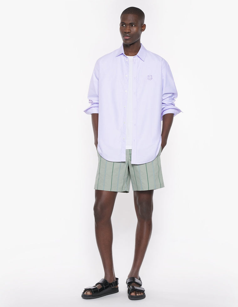 MAISON KITSUNE M ELASTICATED SHORTS-VERT-DE-GRIS