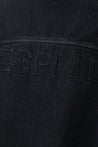 ESPRIT MEN'S CORDUROY COLLAR ZIP-UP DENIM JACKET-DENIM BLACK