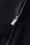 ESPRIT MEN'S CORDUROY COLLAR ZIP-UP DENIM JACKET-DENIM BLACK