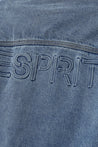 ESPRIT MEN'S CORDUROY COLLAR ZIP-UP DENIM JACKET-DENIM BLUE
