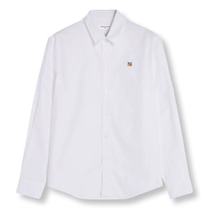 MAISON KITSUNE M FOX HEAD EMBROIDERY CASUAL SHIRT-WHITE