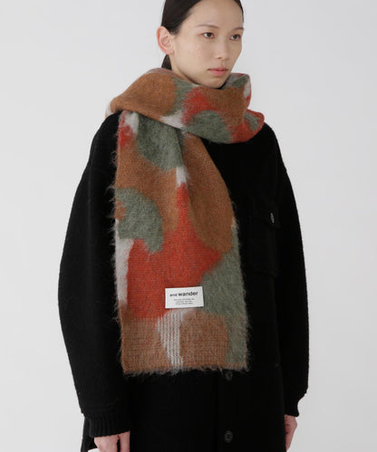 AND WANDER MIX COLOR SHAGGY KNIT STOLE-BROWN MIX