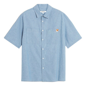 MAISON KITSUNE M RELAXED SHORT SLEEVE SHIRT-INDIGO