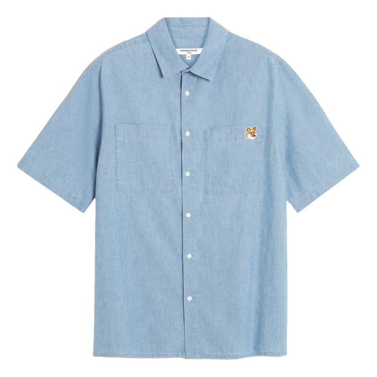 MAISON KITSUNE M RELAXED SHORT SLEEVE SHIRT-INDIGO