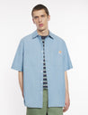 MAISON KITSUNE M RELAXED SHORT SLEEVE SHIRT-INDIGO