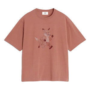 MAISON KITSUNE M SPEEDY FOX PRINT OVERSIZE TEE-SHIRT-BRUNETTE