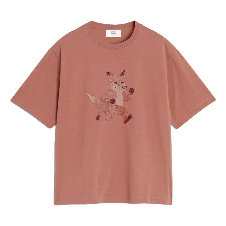 MAISON KITSUNE M SPEEDY FOX PRINT OVERSIZE TEE-SHIRT-BRUNETTE