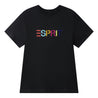 ESPRIT MULTICOLOUR EMBROIDERED LOGO T-SHIRT（WOMEN'S）-DARK GREY