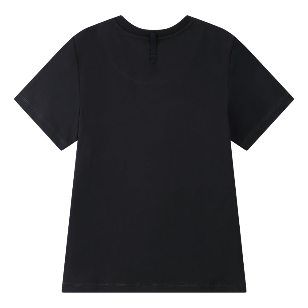 ESPRIT MULTICOLOUR EMBROIDERED LOGO T-SHIRT（WOMEN'S）-DARK GREY