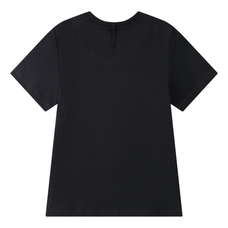 ESPRIT MULTICOLOUR EMBROIDERED LOGO T-SHIRT（WOMEN'S）-DARK GREY