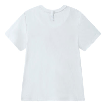 ESPRIT MULTICOLOUR EMBROIDERED LOGO T-SHIRT（WOMEN'S）-OFF WHITE