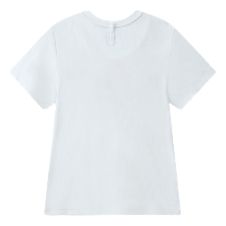 ESPRIT MULTICOLOUR EMBROIDERED LOGO T-SHIRT（WOMEN'S）-OFF WHITE
