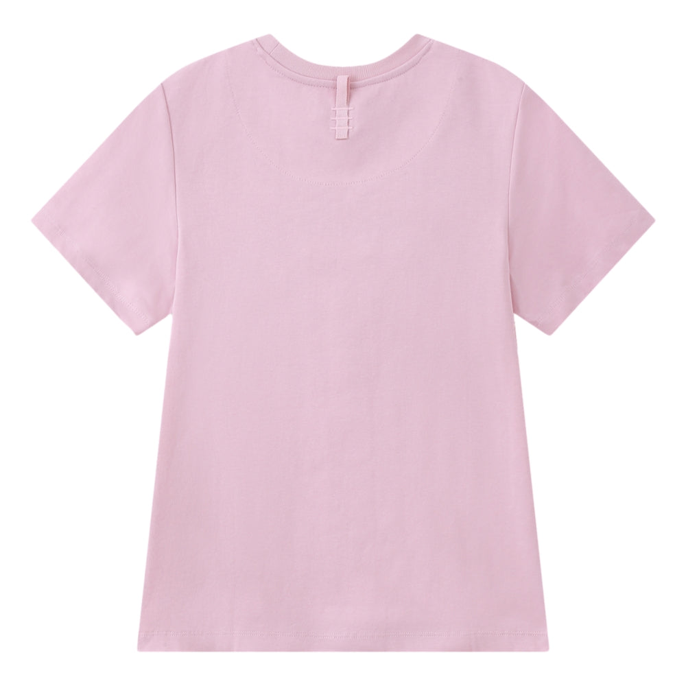 ESPRIT MULTICOLOUR EMBROIDERED LOGO T-SHIRT（WOMEN'S）-PINK