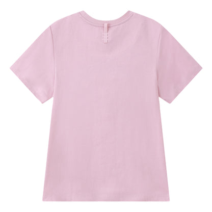 ESPRIT MULTICOLOUR EMBROIDERED LOGO T-SHIRT（WOMEN'S）-PINK
