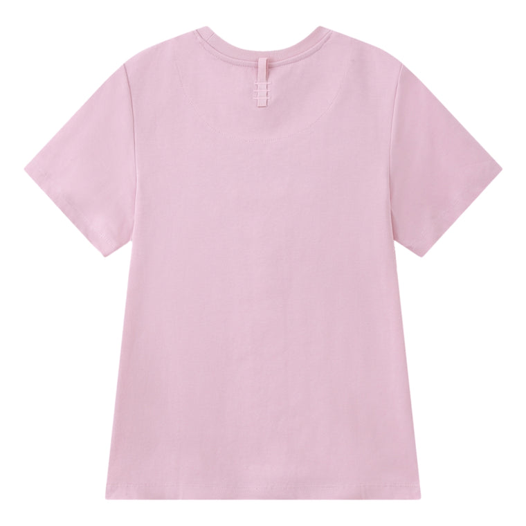 ESPRIT MULTICOLOUR EMBROIDERED LOGO T-SHIRT（WOMEN'S）-PINK