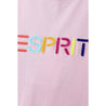 ESPRIT MULTICOLOUR EMBROIDERED LOGO T-SHIRT（WOMEN'S）-PINK