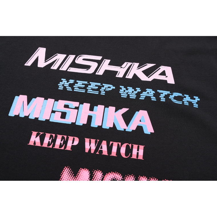 MISHKA W MULTI KEEP WATCHPRINTED T-SHIRT-BLACK