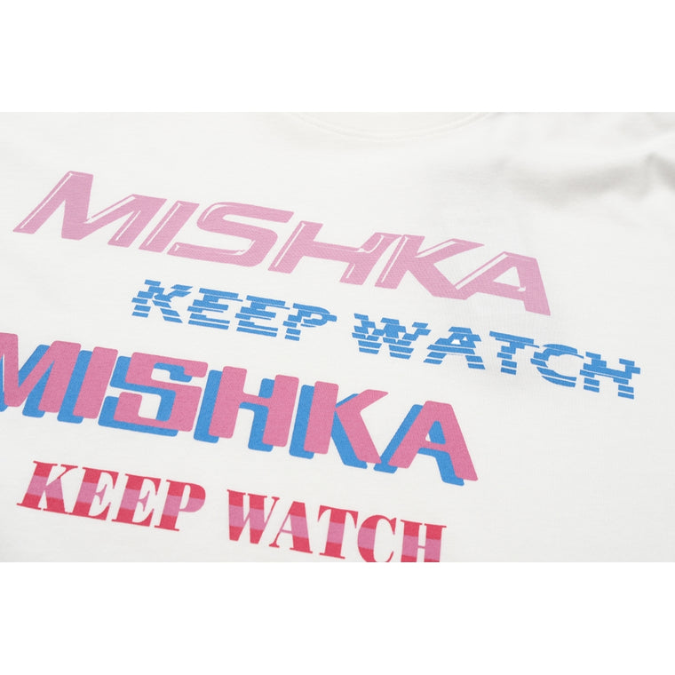 MISHKA W MULTI KEEP WATCHPRINTED T-SHIRT-WHITE