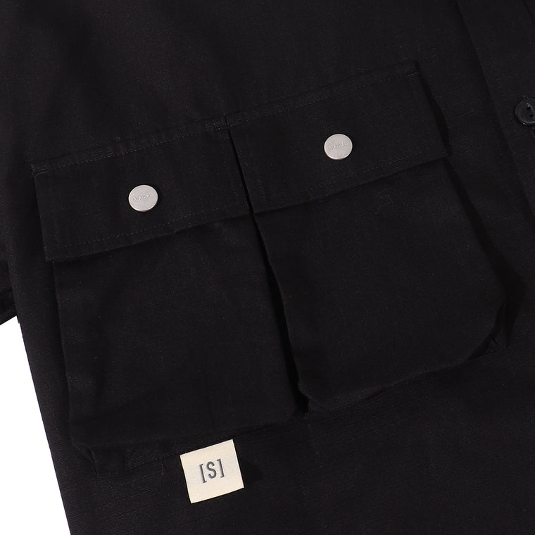 A[S]USL MULTI POCKETS RIBSTOP SHIRT-BLACK
