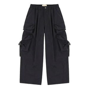 A[S]USL MULTI POCKETS BALLOON PANTS-BLACK