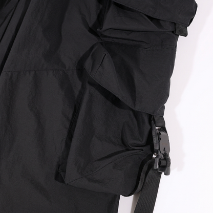 A[S]USL MULTI POCKETS BALLOON PANTS-BLACK