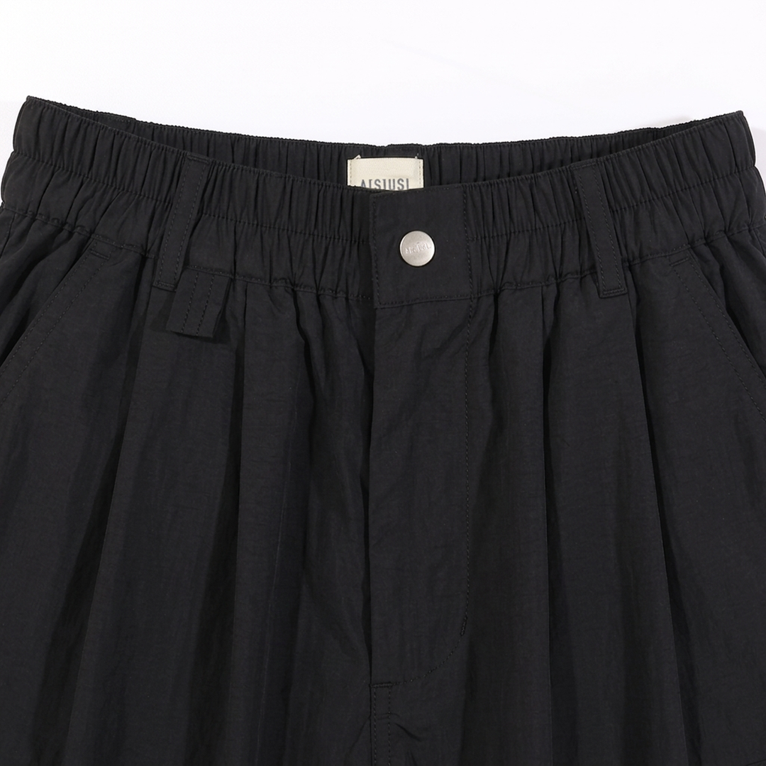 A[S]USL MULTI POCKETS BALLOON PANTS-BLACK
